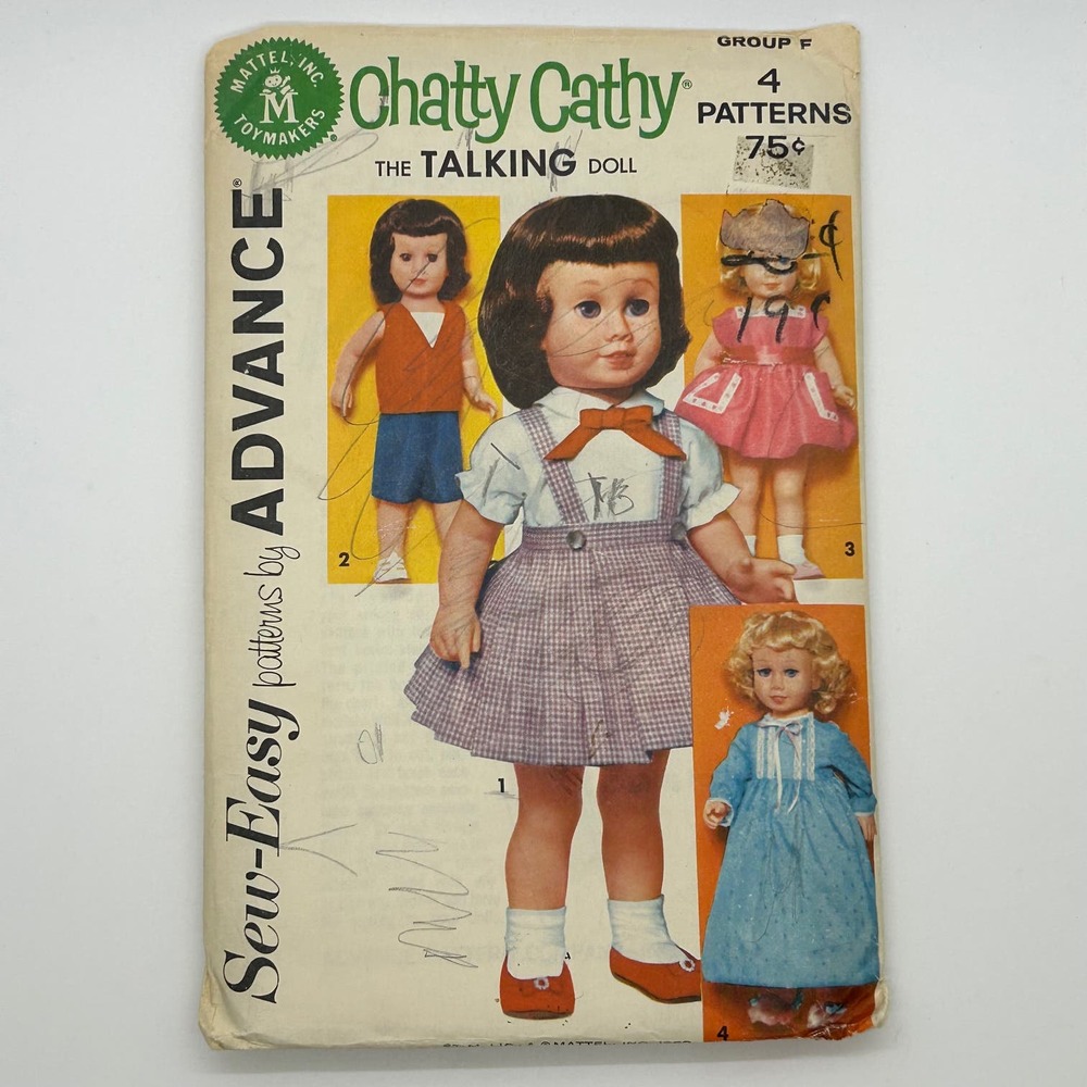 Advance Vintage 1962 Chatty Cathy‎ Wardrobe Pattern Group 4